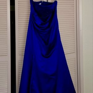Size 16 Royal Blue David's Bridal Embroidered Gown
